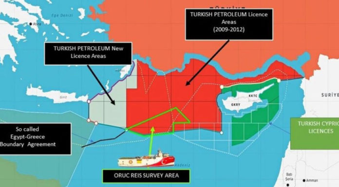 Το Oruc Reis στην ελληνική υφαλοκρηπίδα