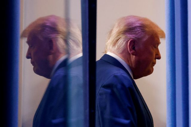 U.S. President Trump speaks to reporters about the 2020 presidential election at the White House in Washington