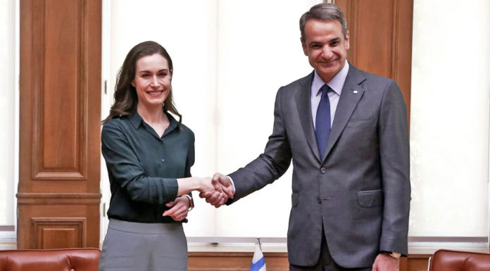 Μητσοτάκης με τη Φινλανδή πρωθυπουργό, Σάνα Μάριν: «Ενημέρωσα τον Στόλτενμπεργκ για τις τουρκικές παραβιάσεις»