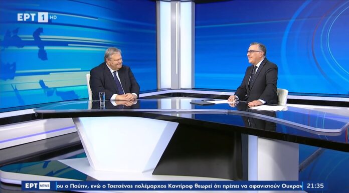 Συνέντευξη Ευάγγελου Βενιζέλου στην ΕΡΤ και στον δημοσιογράφο Γιώργο Κουβαρά